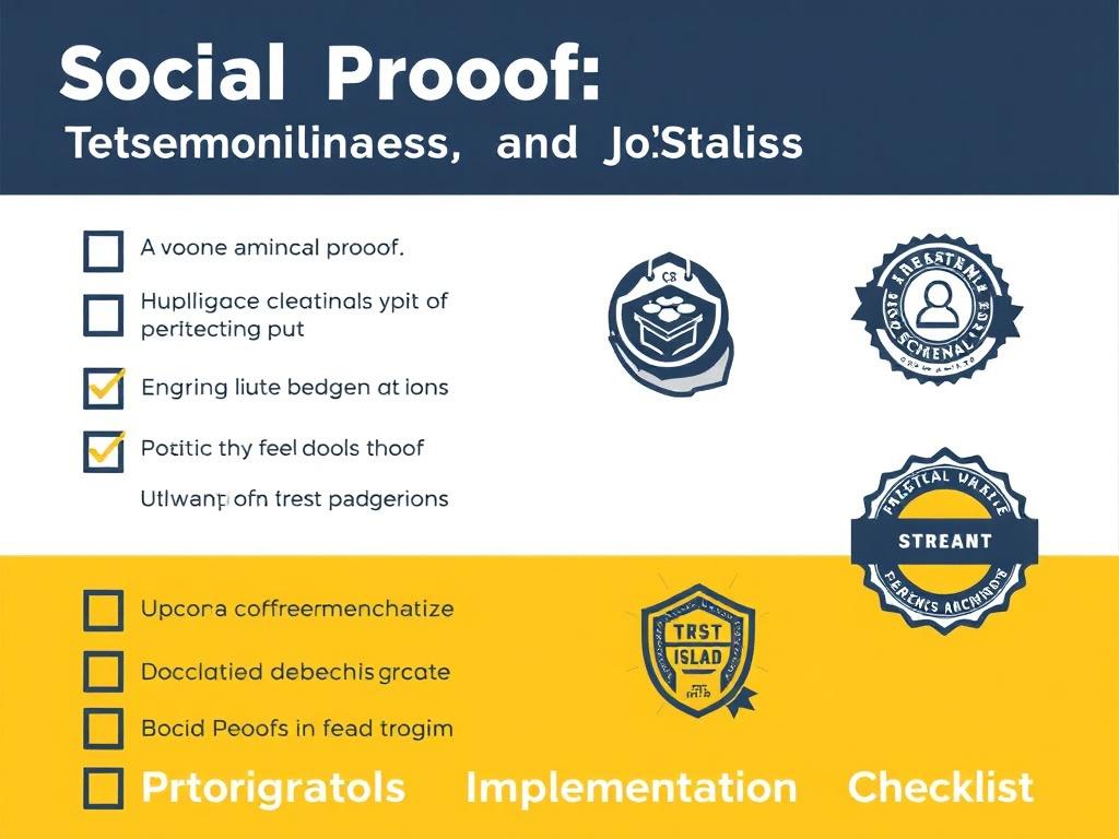 Social Proof: Reviews, Testimonials, and Trust Badges. Practical implementation checklist